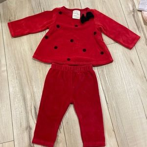 First Impressions 3-6m Velour sweater and Pants
